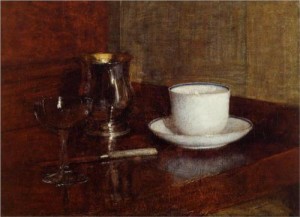 Still Life Glass, Silver Goblet and Cup of Champagn Artist: Henri Fantin-Latour